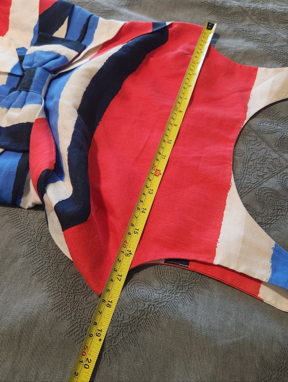kate spade Coral, Blue & White Striped Sleeveless Midi Dress with Bow Waist - Picture 5 of 10